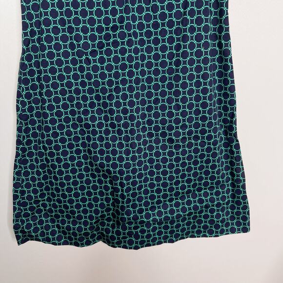 Miss B Tween 14 Navy Blue Green White Polka Dot Print Shift Dress Sleeveless - Picture 4 of 9